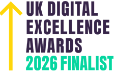 UK Digital Excellence Awards 2026 finalist badge