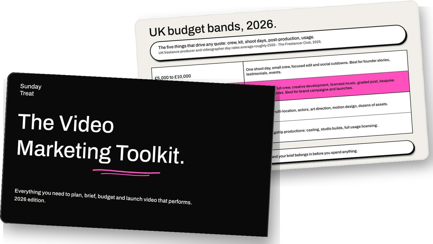 The Video Marketing Toolkit: the cover and an inside page of the free PDF