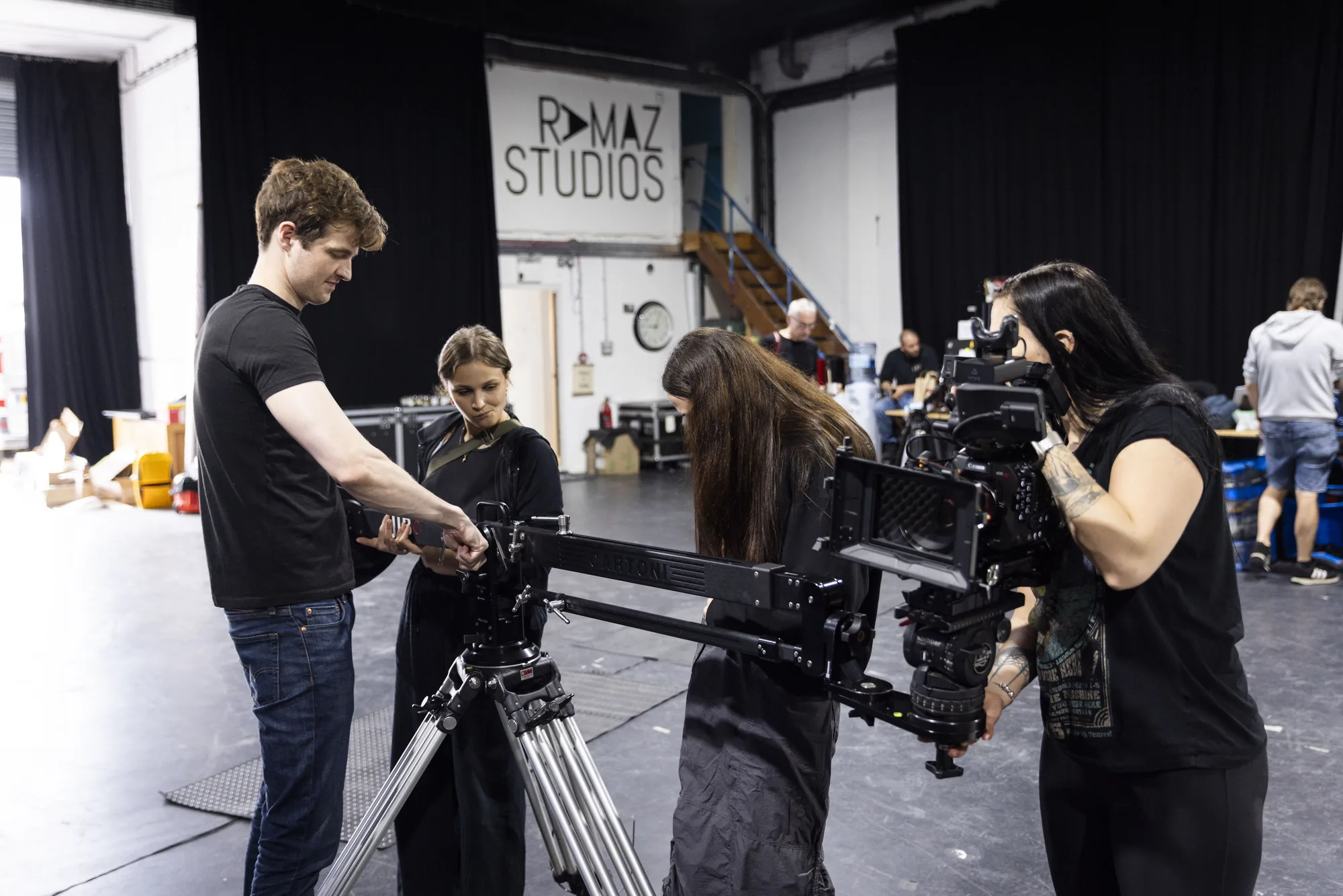 The Sunday Treat crew filming a brand film in the studio