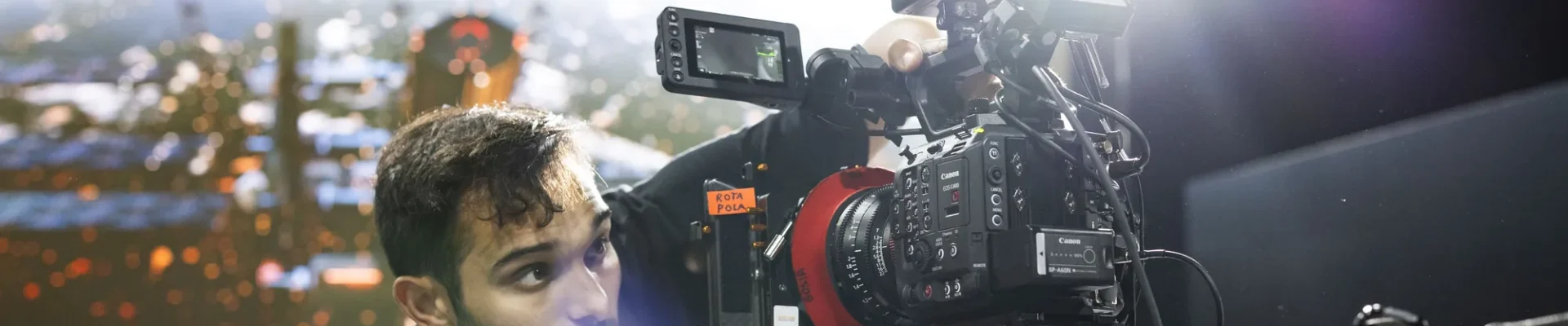 Sunday Treat videographer filming on location with a cinema camera