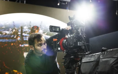 Sunday Treat videographer filming on location with a cinema camera