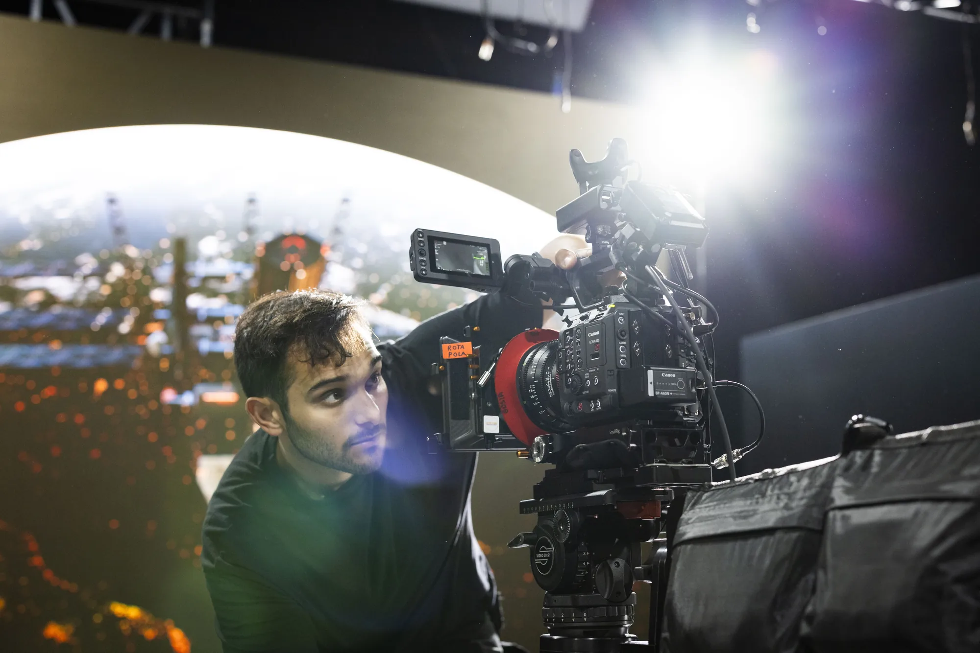 Sunday Treat videographer filming on location with a cinema camera