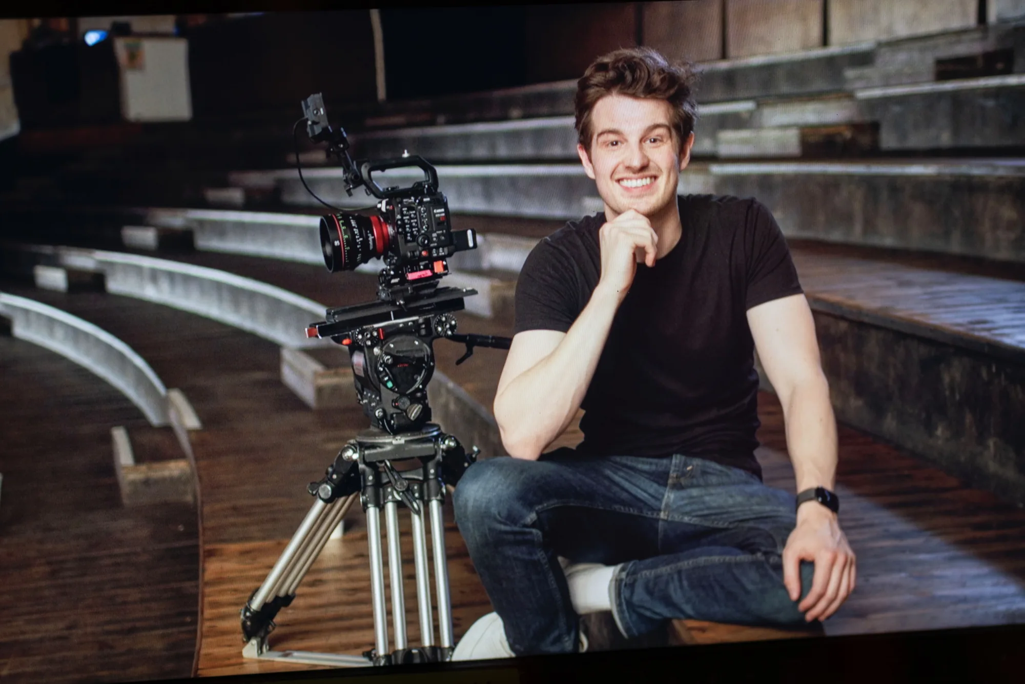A director on set during a Sunday Treat brand film production