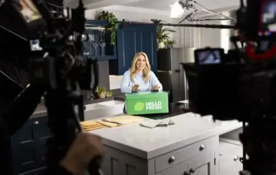 Sunday Treat crew filming a branded content shoot on a kitchen set